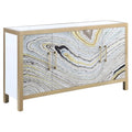 White and Gold Rectangular Console Table M471