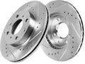 FRONT 281mm Drilled/Slotted 4 Lug Rotors O92237