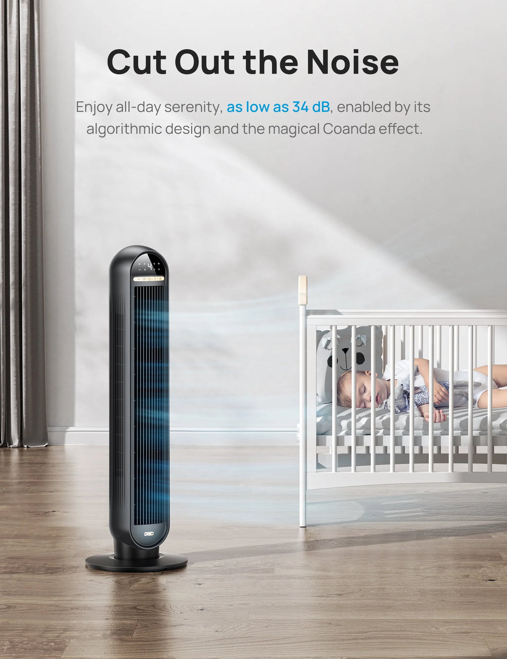 36 Standing Floor Fan with Remote 90° Oscillating 4 Speeds C7469