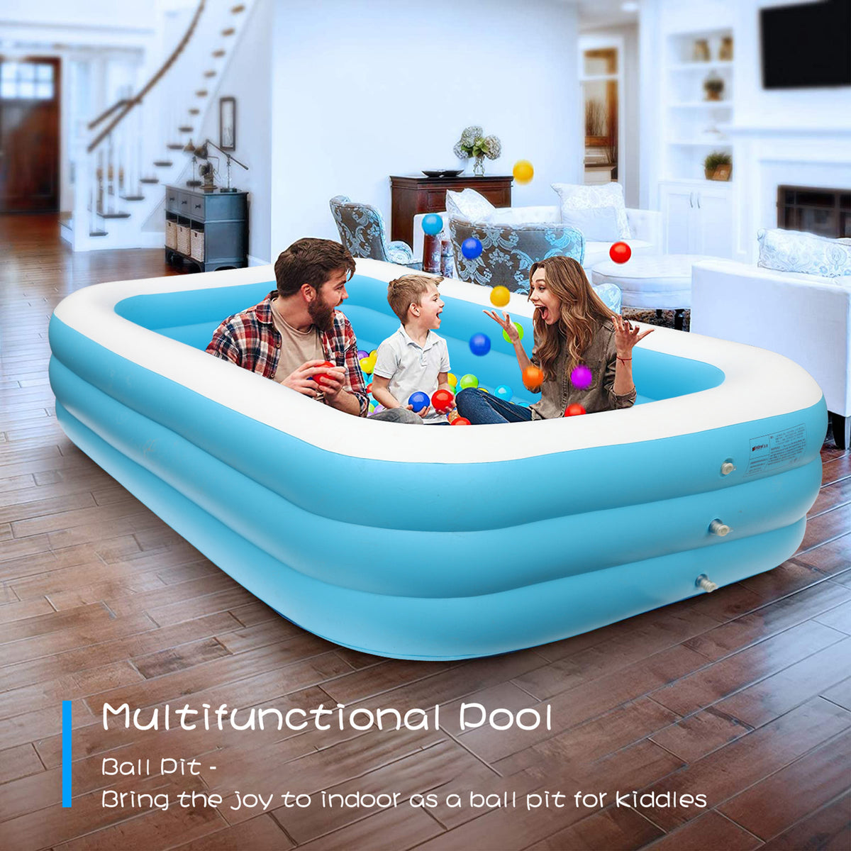 Inflatable Swimming Pool, 120 X 72 X 23 inches Y173823