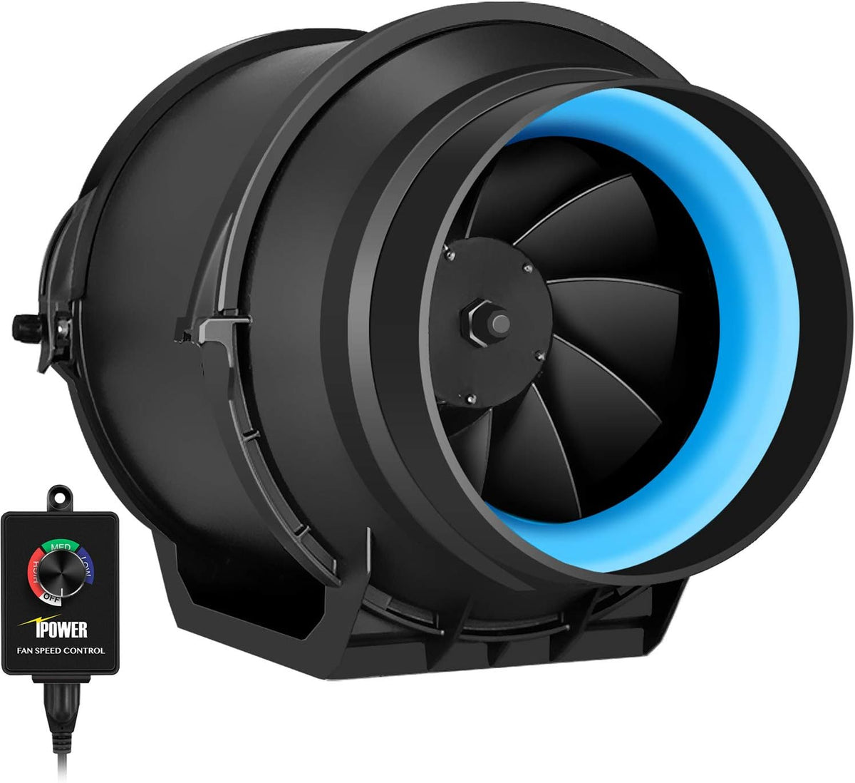 8 Inch 500 CFM Inline Carbon Filter with Fan Speed Controller and Temperature Humidity Monitor S72172
