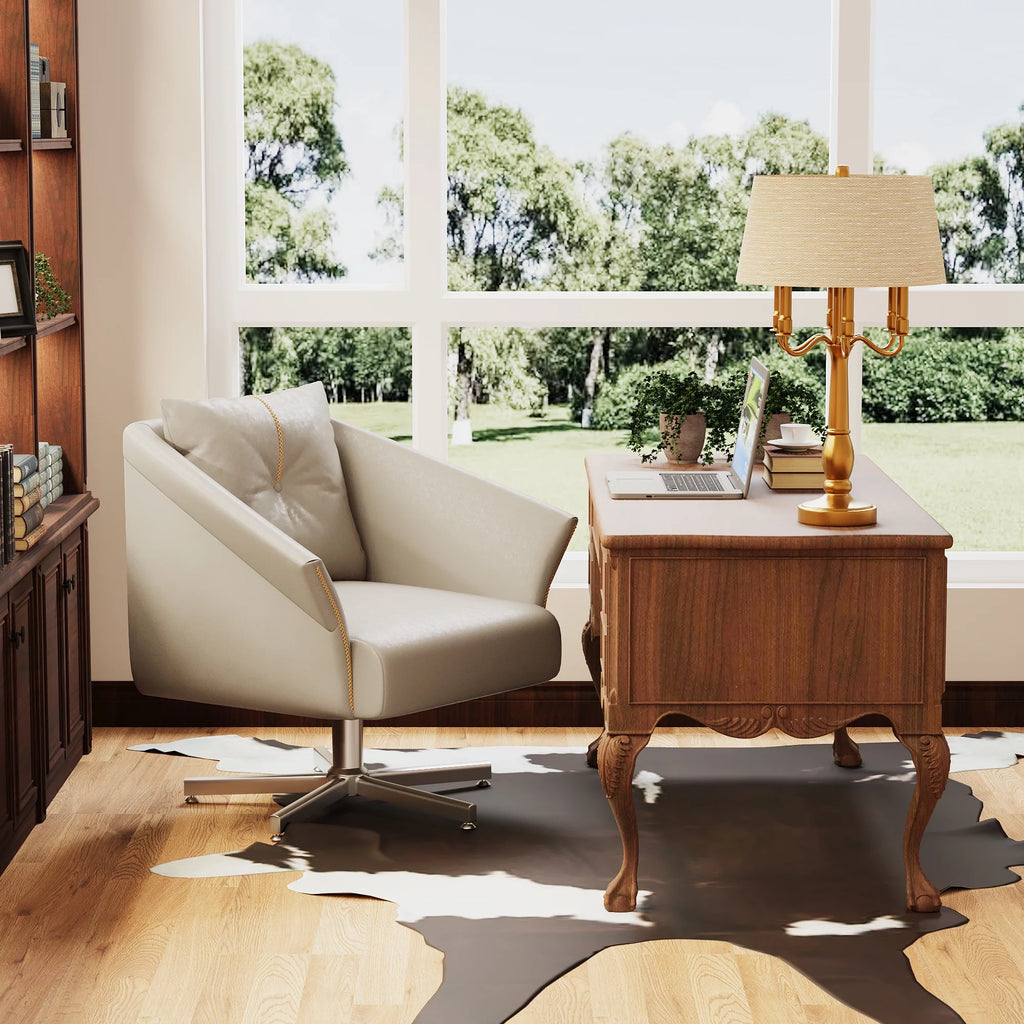 Modern Upholstered Swivel Accent Chair with Metal Legs U209