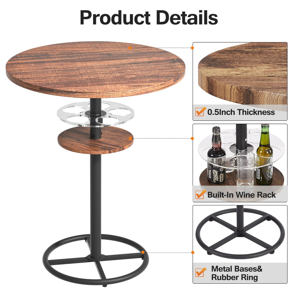 Round Bar Table with Wine Rack R670