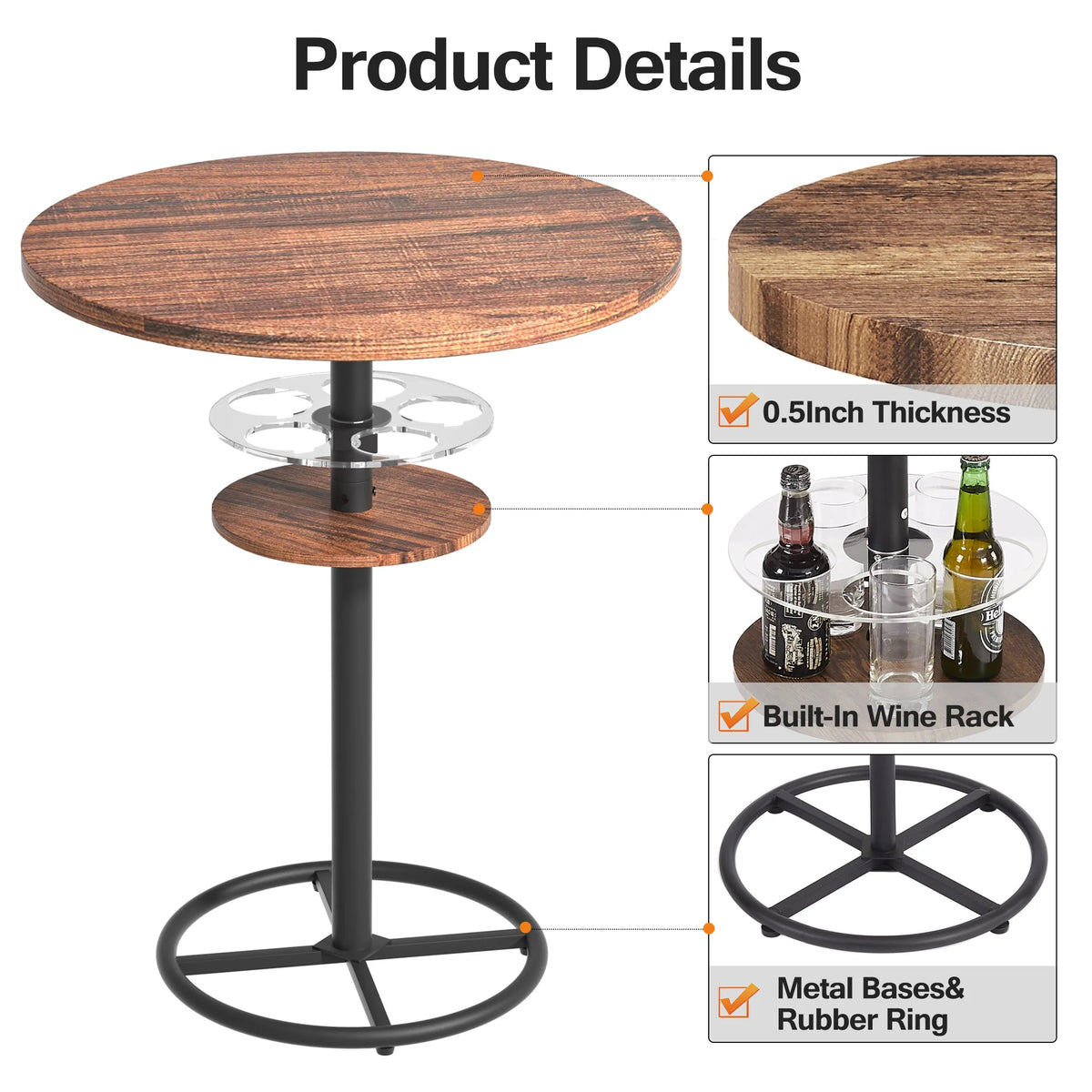 Round Bar Table with Wine Rack R670