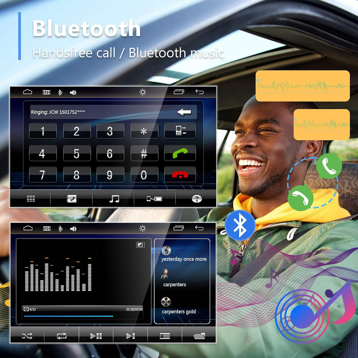 6.2 Inch Double Din Car Multimedia Player with Bluetooth, USB, SD, FM Radio Receiver, Backup Camera Pack of 2 I65880
