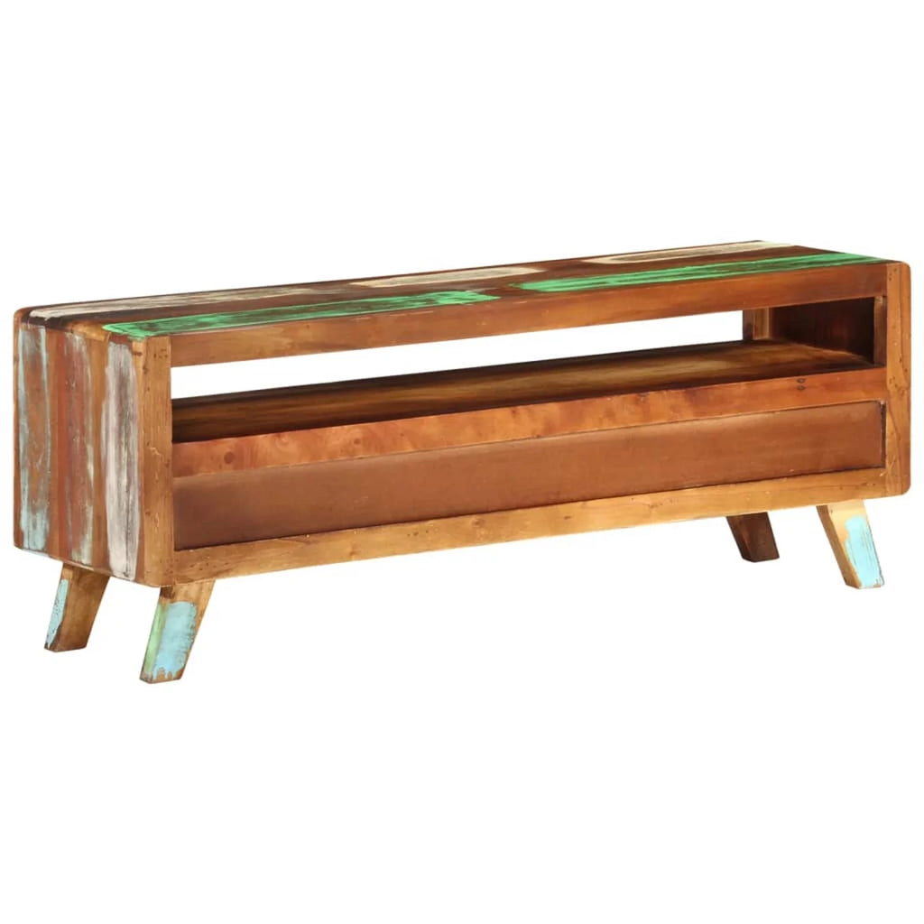 Reclaimed Wood TV Cabinet with 3 Storage Drawers Q371