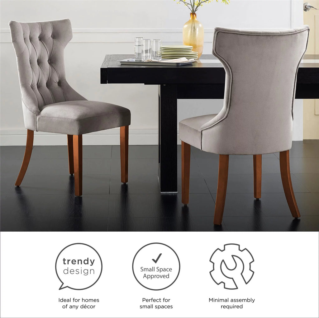 Tufted Dining Chair Set Of 2 Taupe T85188