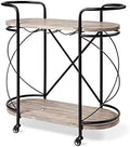 Black Two Tier Metal Bar Cart C70236