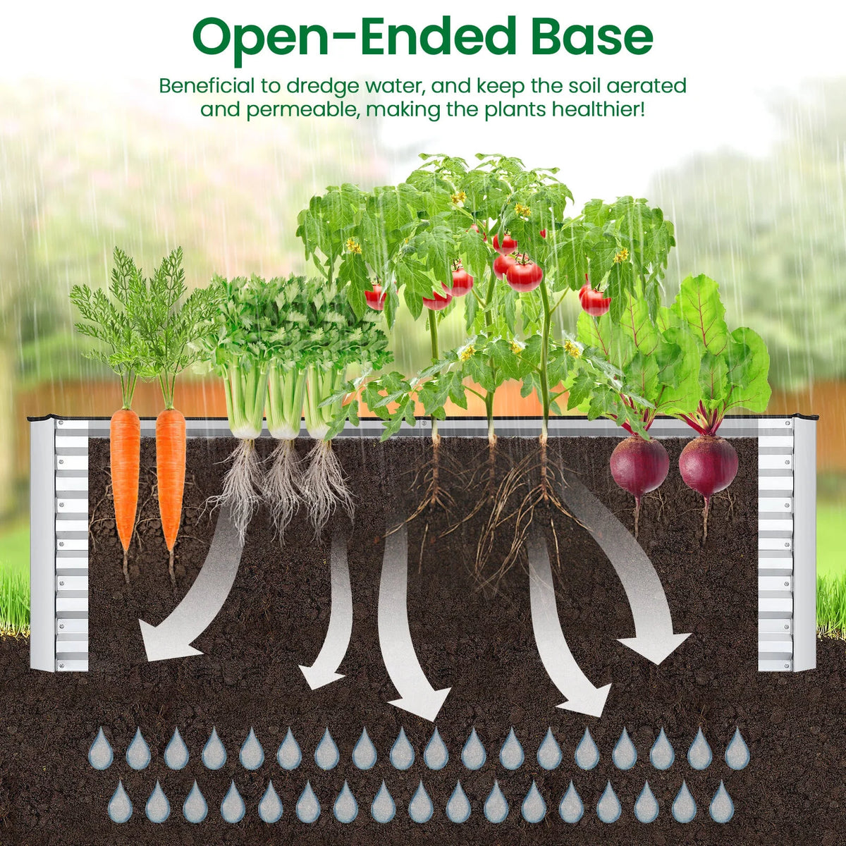 6x3x2ft Galvanized Steel Raised Garden Beds F5099