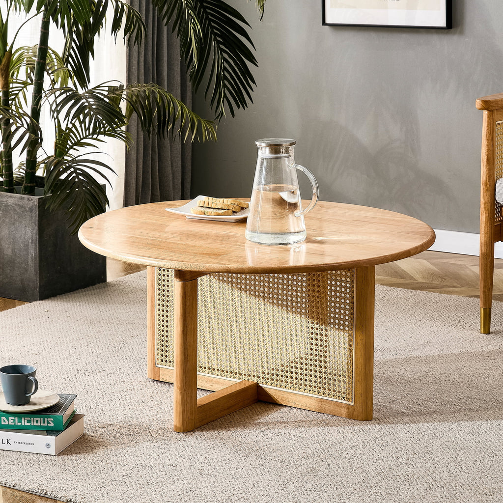 Coffee Table with Rattan Accents W6284