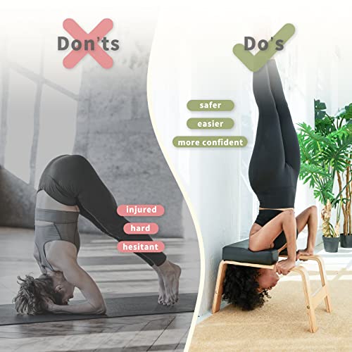 Black Yoga Headstand Bench with Wood and PU Pads G16156