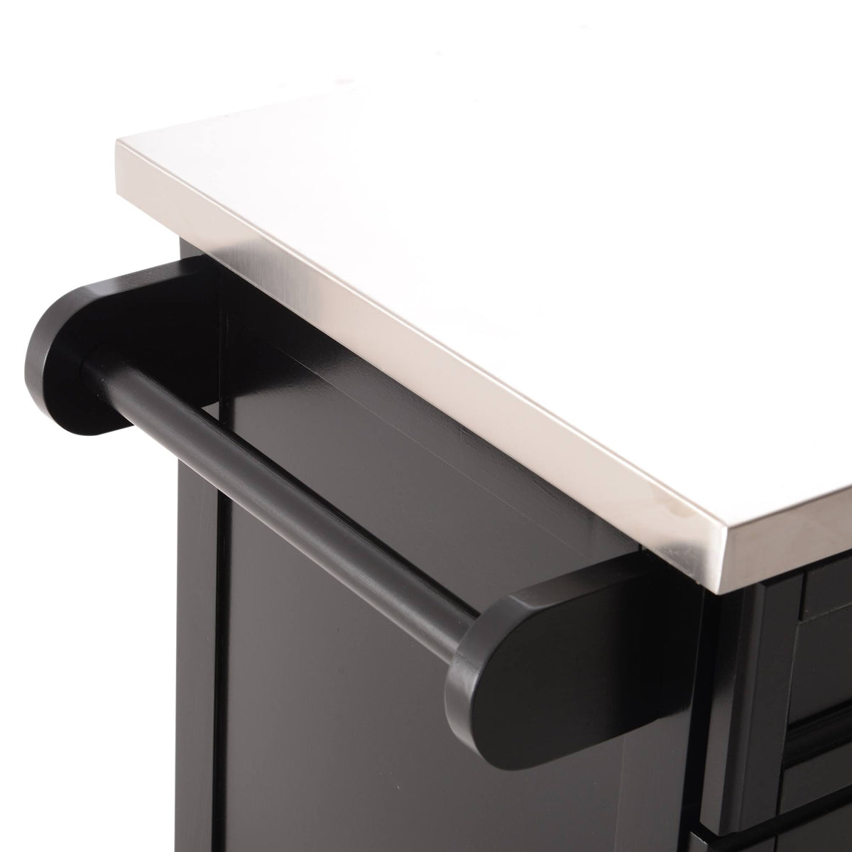 Wood Stainless Steel Rolling Kitchen Island Utility Cart U9831