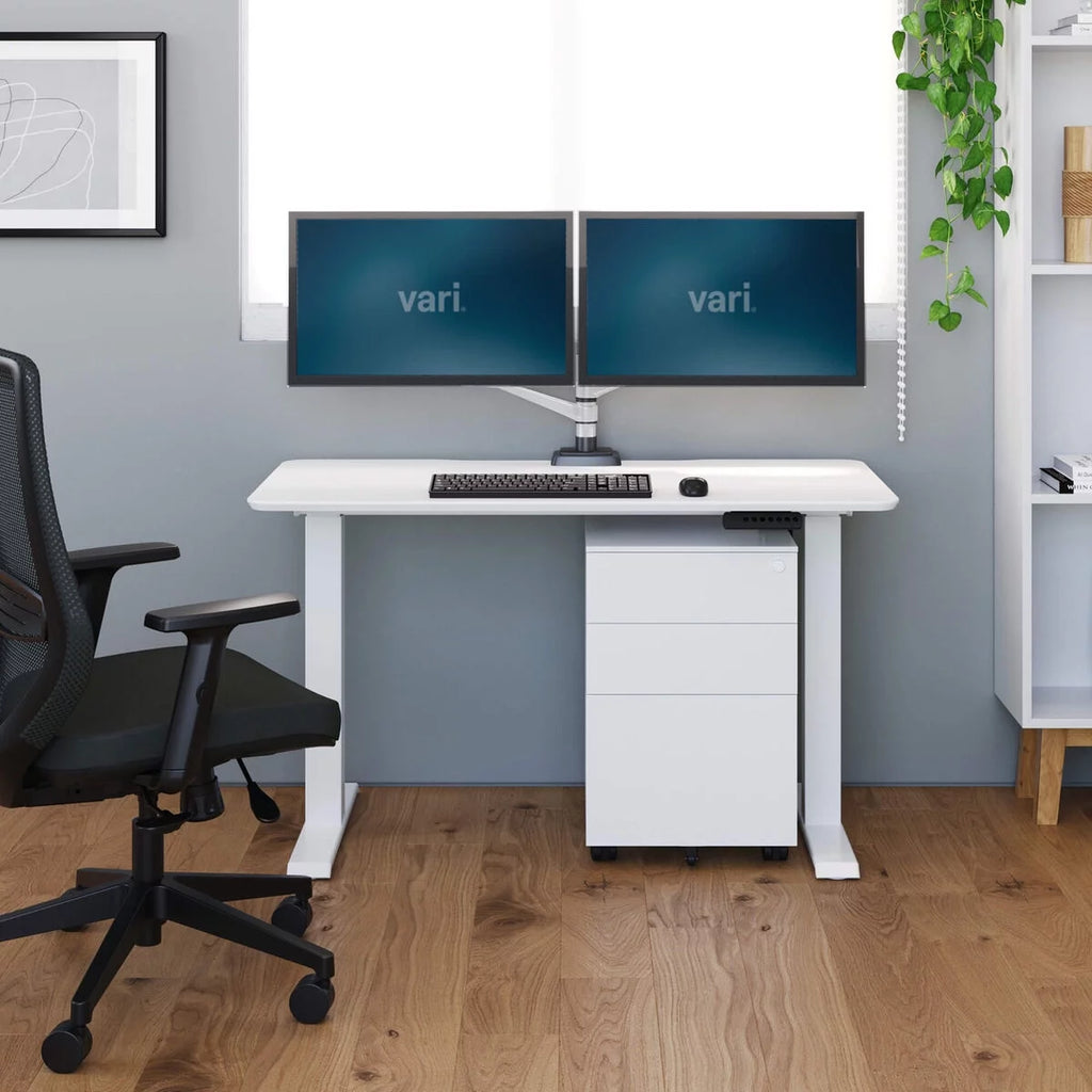 White 48x24 Height Adjustable Electric Standing Desk M865