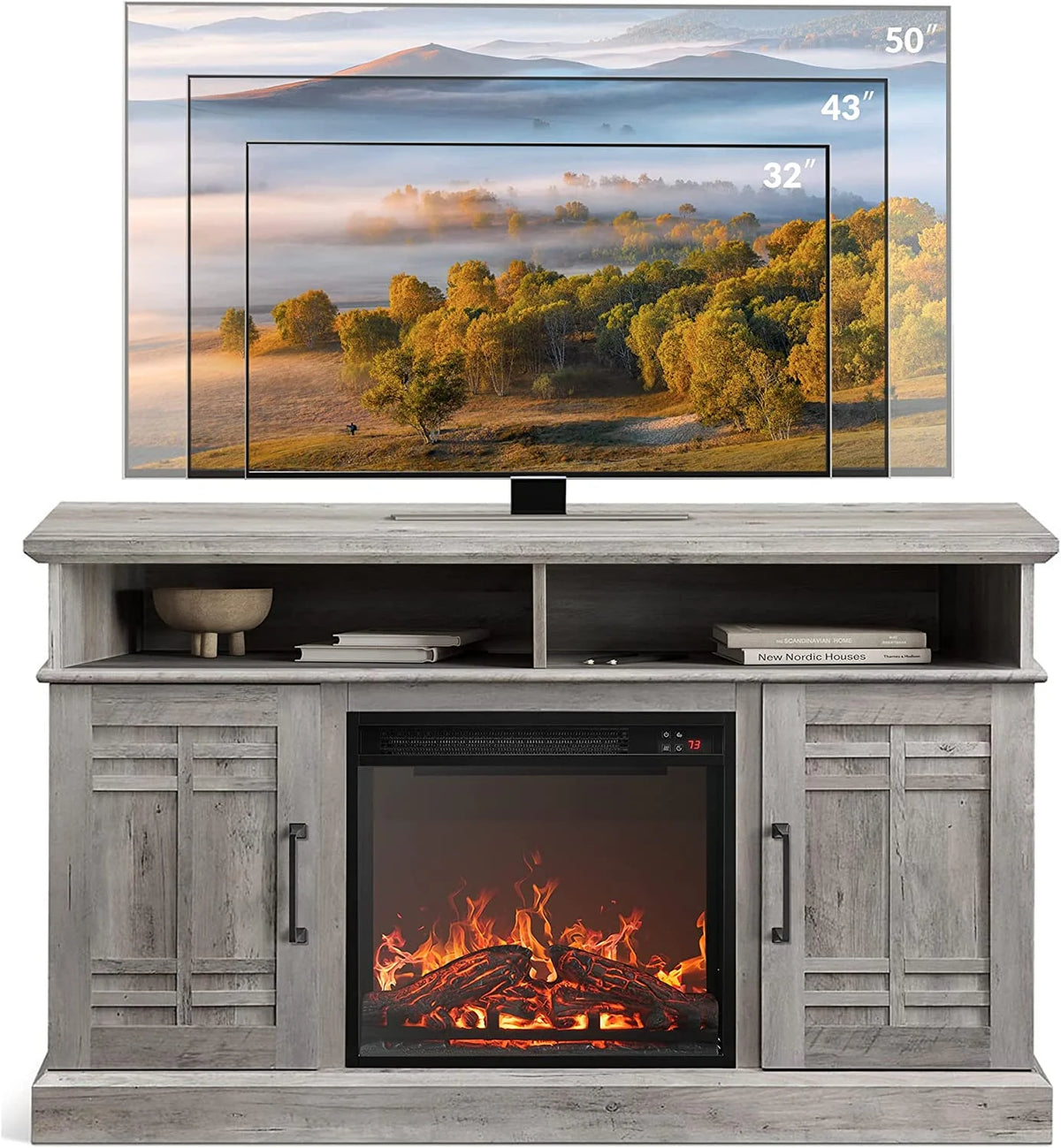 47" TV Stand with 18" Electric Fireplace W4183