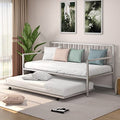 Silver Metal Twin Daybed with Trundle L409733