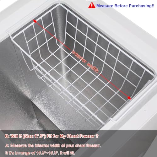 Set of 2 Metal Wire Chest Freezer Organizer Baskets with Hanging Handles L81747