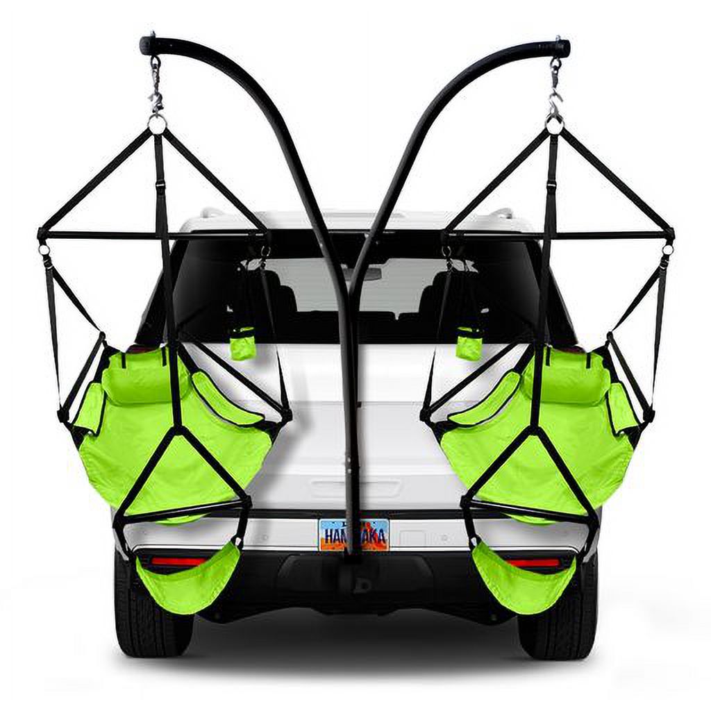 Trailer Hitch Stand and 2 Ripstop Nylon Chairs (Neon Yellow) H85331