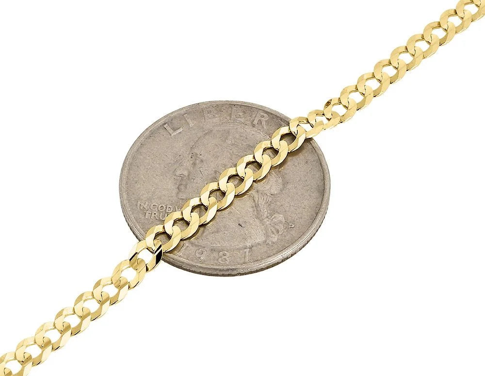 10K Yellow Gold Cuban Link Chain Necklace, 22 Inches X384