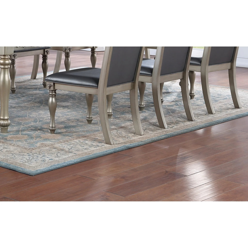 Grey Silver Rubberwood Upholstered Dining Chairs Set of 2 Z326337