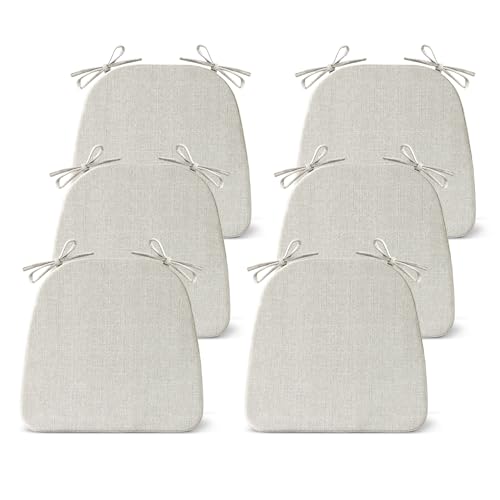 Set of 4 Non Slip Black Chair Cushions 17" x 16" x 2" with Ties H1778