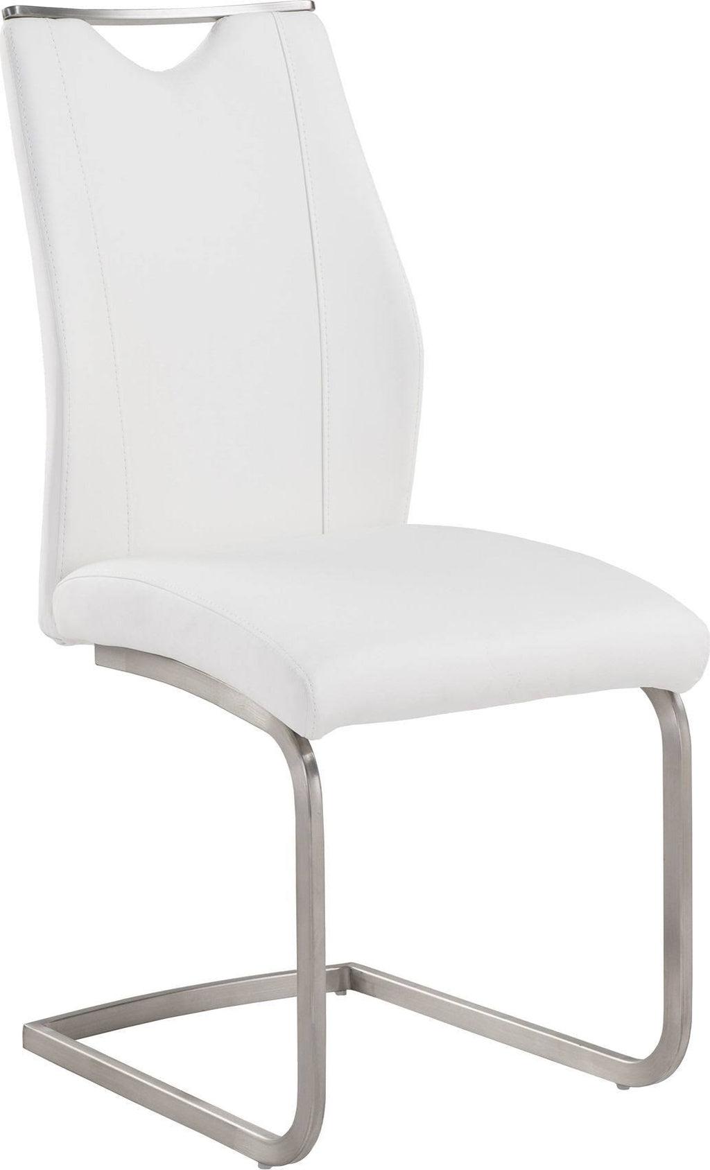 White and Stainless Steel Side Chair, Set of 2 O1783