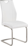 White and Stainless Steel Side Chair, Set of 2 O1783