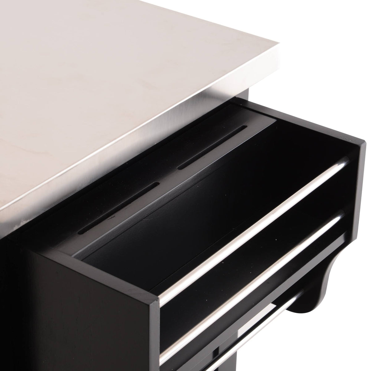 Wood Stainless Steel Rolling Kitchen Island Utility Cart U9831