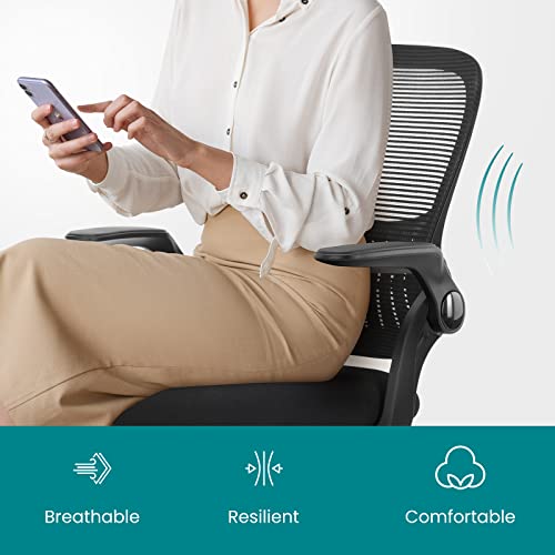 Mid Back Ergonomic Mesh Office Chair with Lumbar Support and Armrests U787614