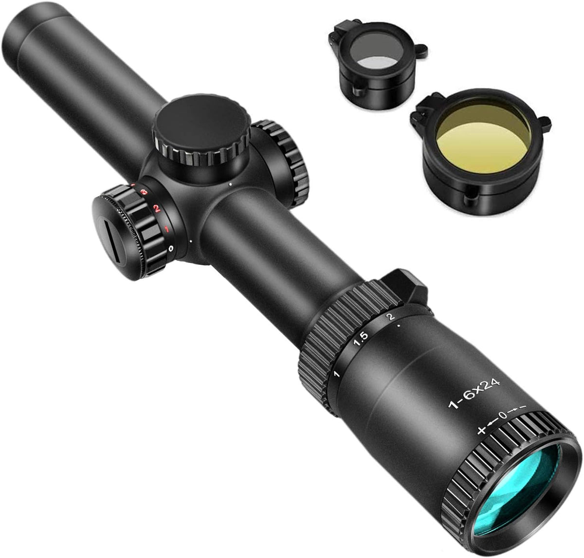 1-6X24 Riflescope Waterproof Red Green Illuminated Crosshair Scope Q879352