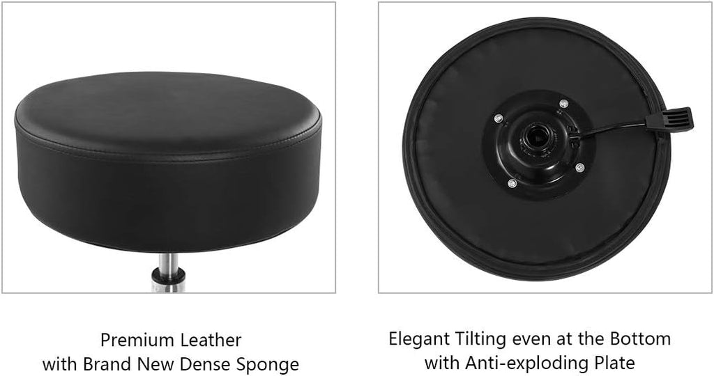 Height Adjustable Swivel Stool with Extra Large Seat (Black) Y98797