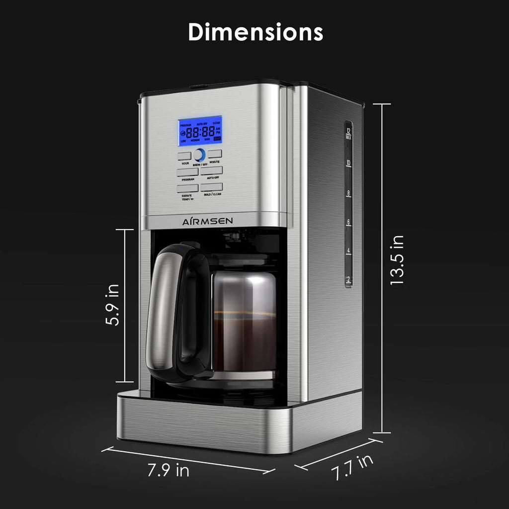 Stainless Steel 12 Cup Programmable Drip Coffee Maker C877930