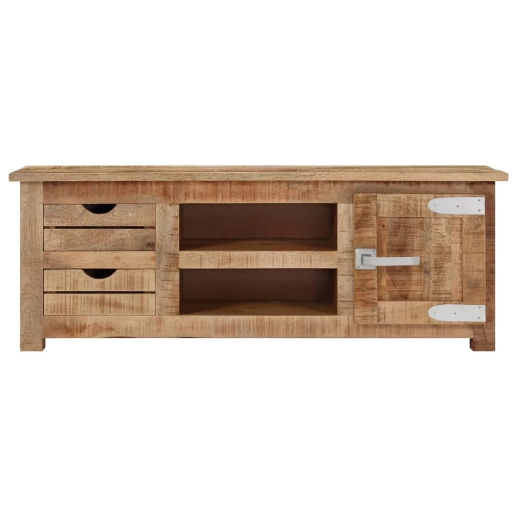 Rough Mango Wood TV Stand with 2 Drawers D112