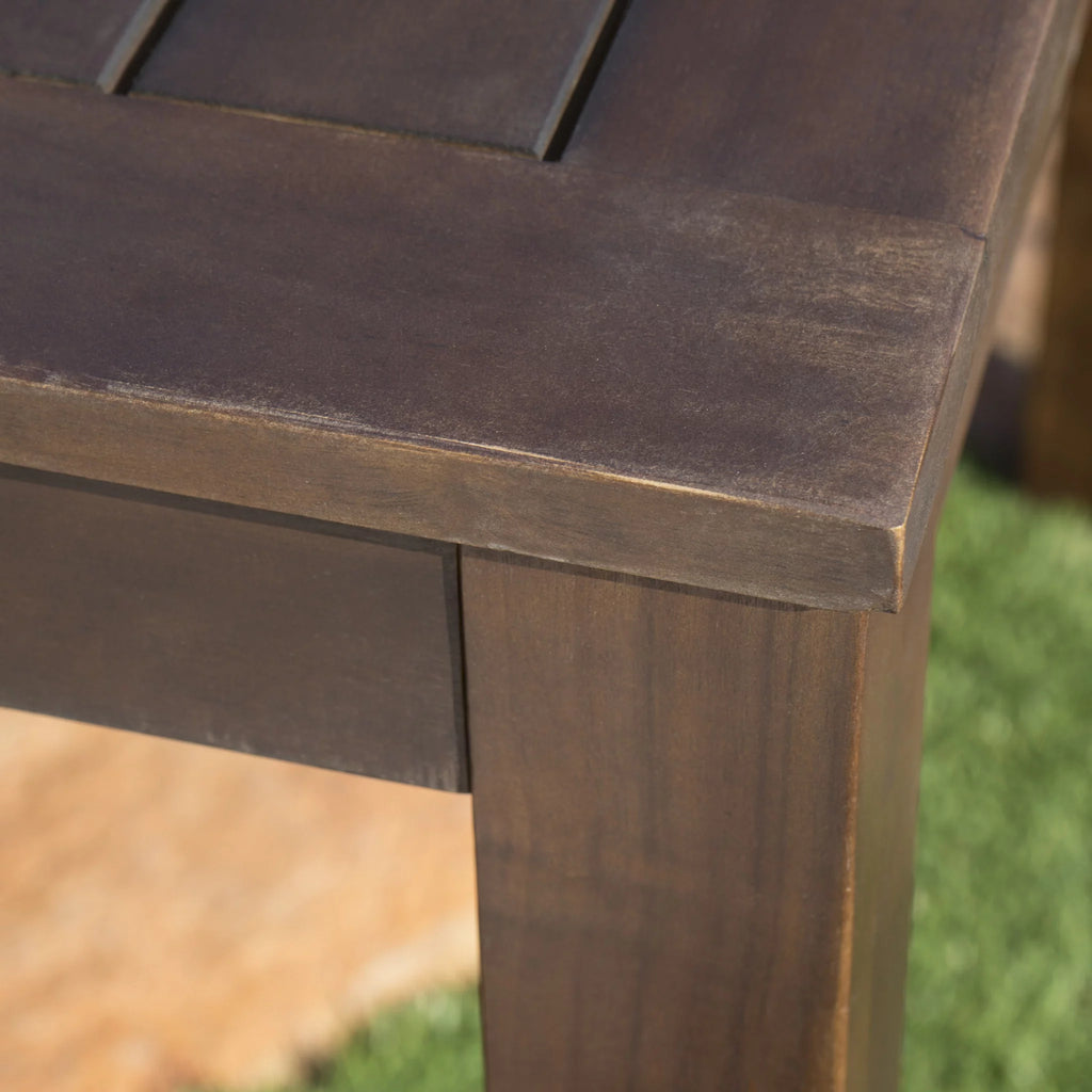 Dark Brown Acacia Wood Rectangular Dining Table X73451