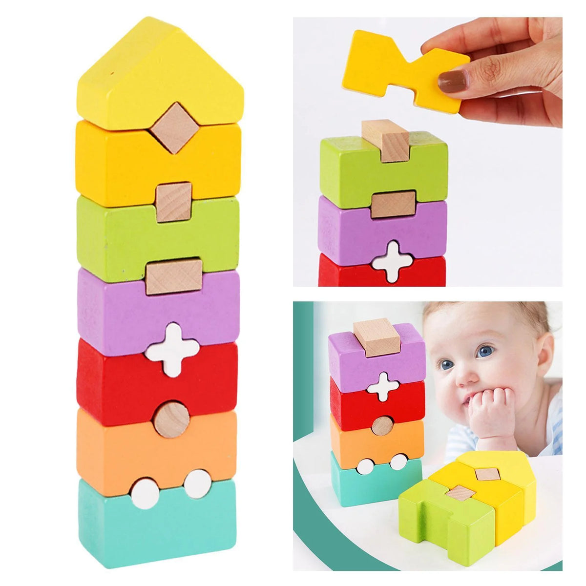 Rainbow Stacker Stacking Game Construction Toys M3779