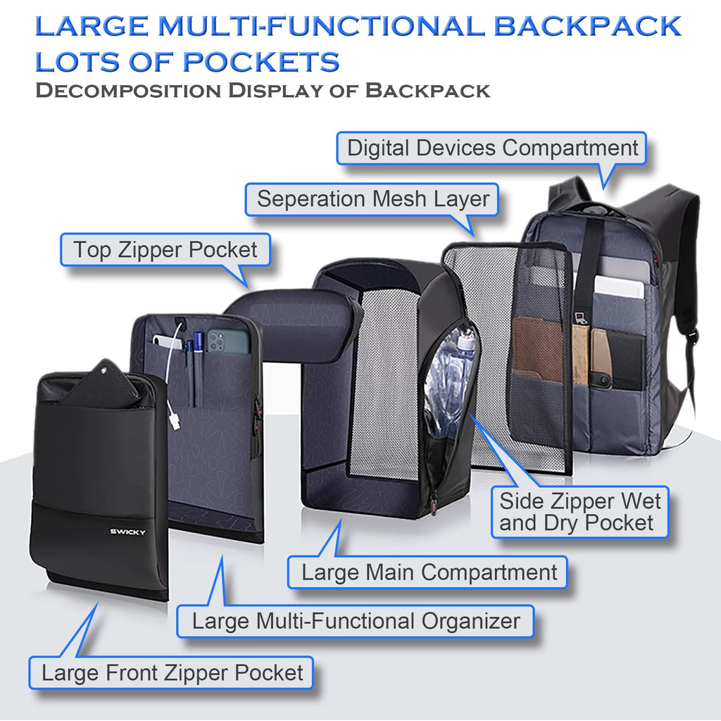 17.3 inch Anti-Theft Laptop Backpack with USB Charging Port M850171