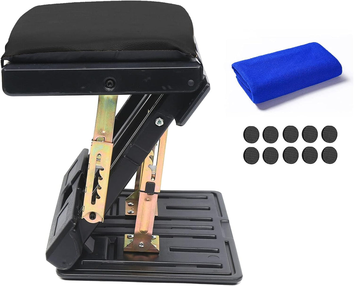 Adjustable Footrest with Removable Soft Pad, 4-Level Height Adjustment, Black, Pack of 2 C7952