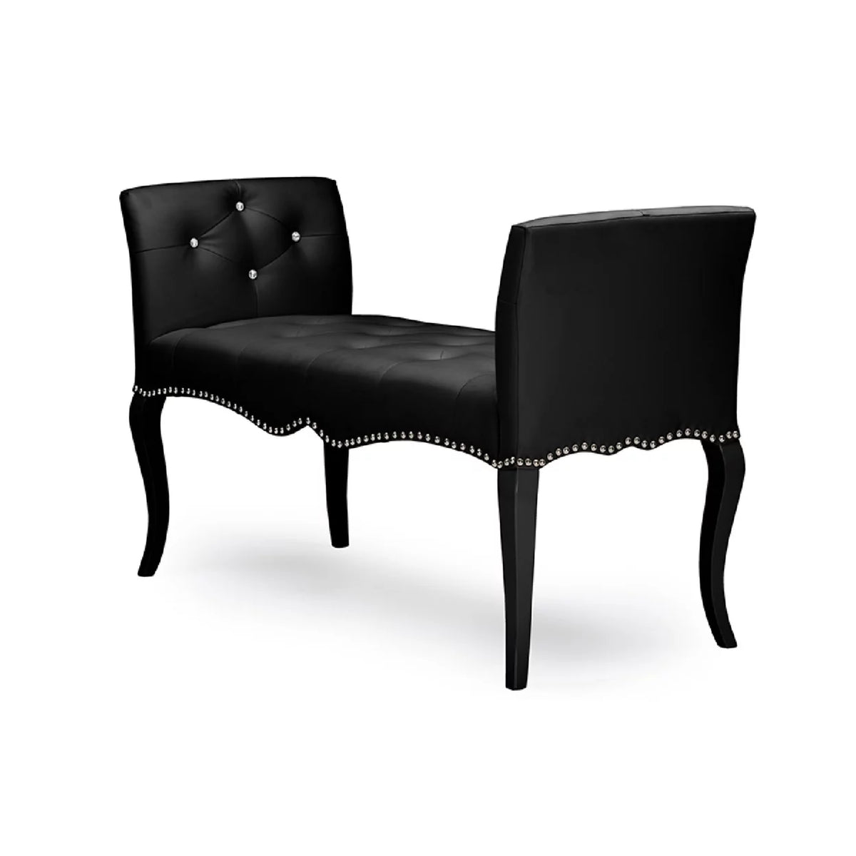 Black Faux Leather Seating Bench Q2039