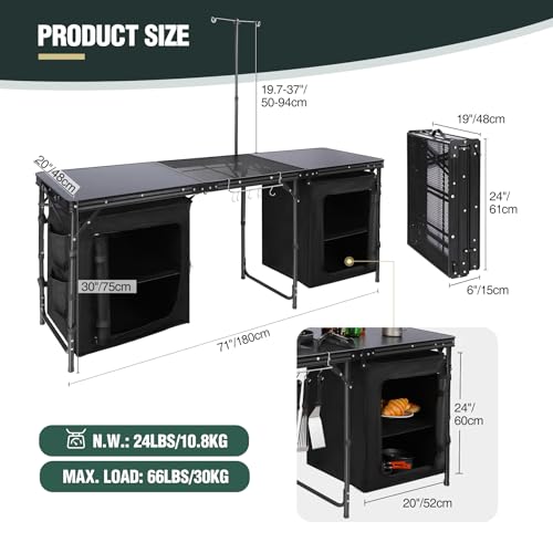 Lightweight Portable Camping Kitchen Table with Sink V8145