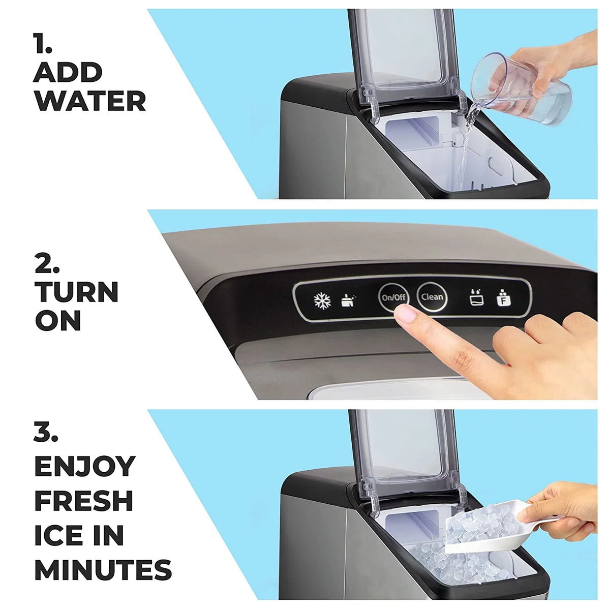 Countertop Nugget Ice Maker Stainless Steel L604