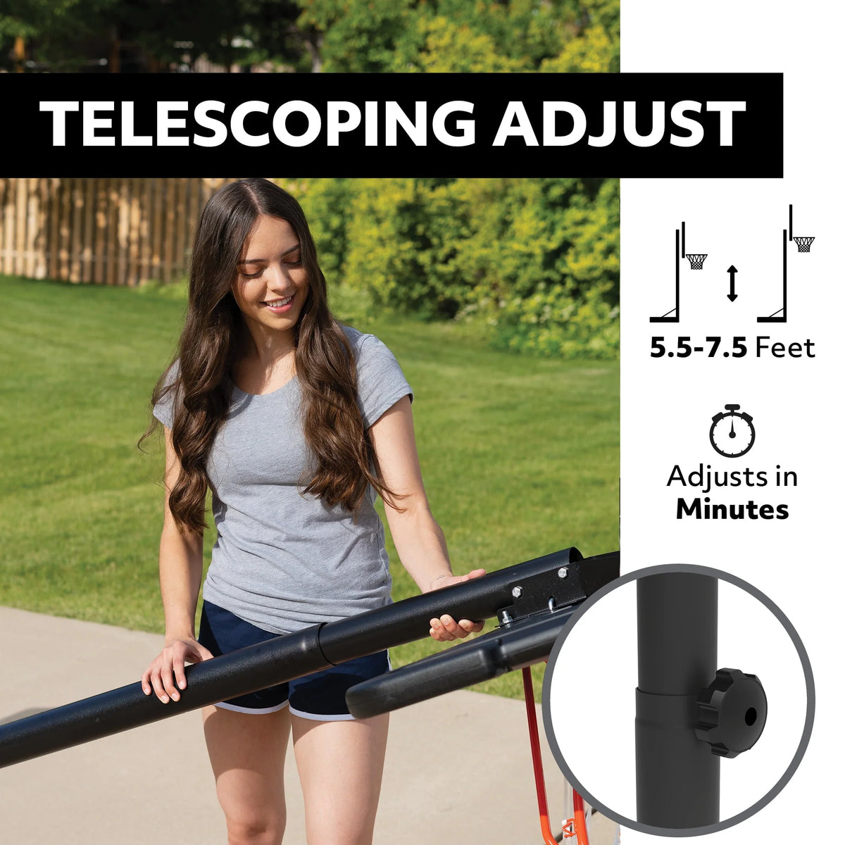Adjustable Portable Basketball Hoop, 44 inch HDPE Plastic P4391