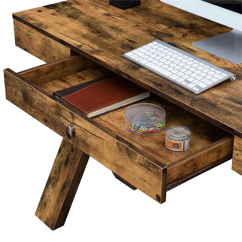 1 Drawer Desk Brown T89853
