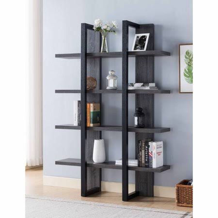 4-Shelf Bookcase, Grey and Black K827688