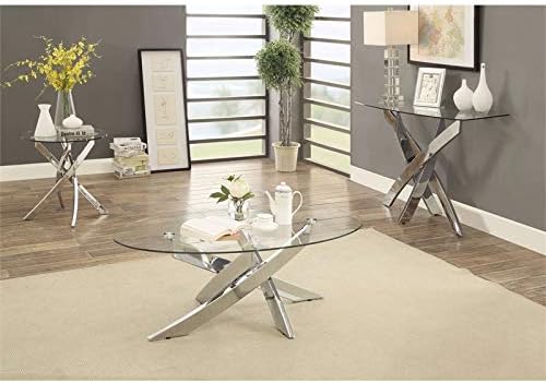 Metal and Glass Round End Table S9072