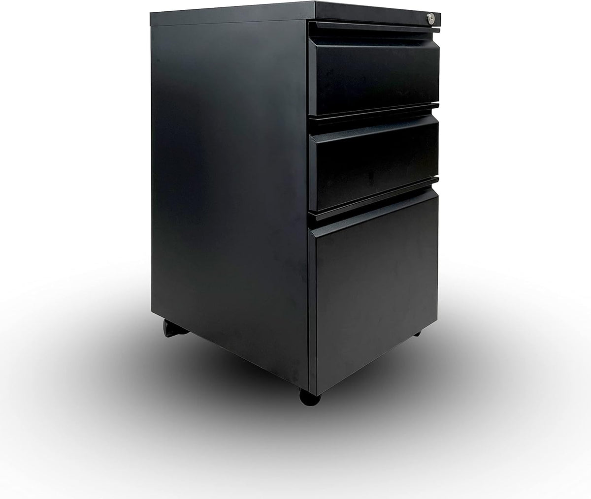 3 Drawer Black Mobile Locking File Cabinet V20150