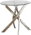 Metal and Glass Round End Table S9072