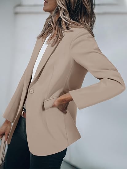 Womens Open Front Long Sleeve Blazer Y236459