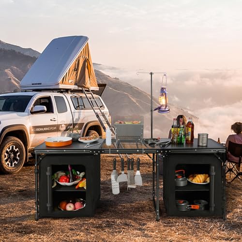 Lightweight Portable Camping Kitchen Table with Sink V8145