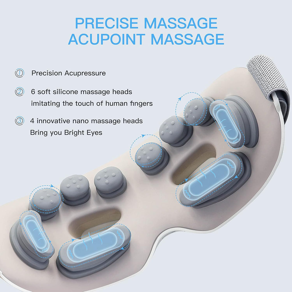 Eye Massager with Heat, Vibration, Vision Window, 3 Modes, Bluetooth Music, USB Rechargeable H901974