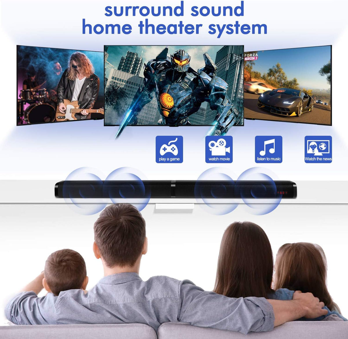 37-Inch Bluetooth Sound Bar with Surround Sound T211