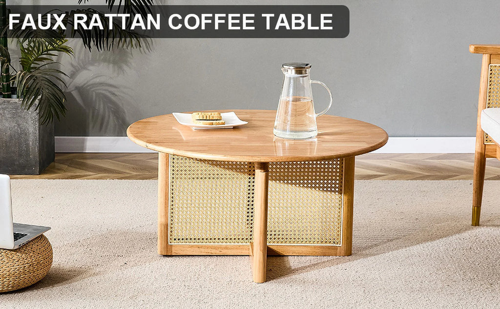 Coffee Table with Rattan Accents W6284